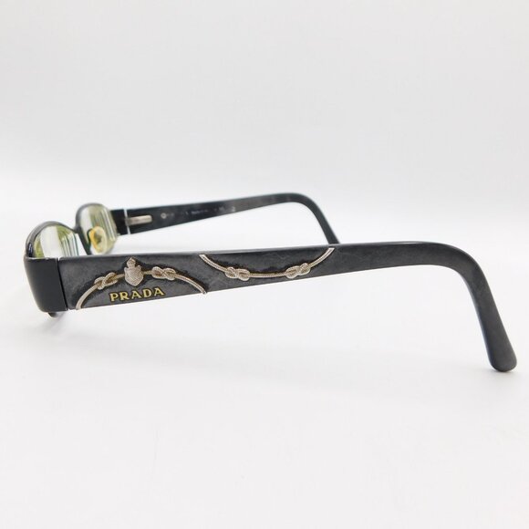 Prada Rx Eyeglasses | Black with Silver Tone Flourishes on Frames | Fair Cond - Picture 3 of 12